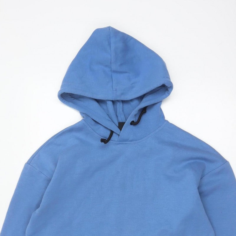 H&M Women’s Blue XS Pullover Hoodie Hooded Side Zip Cotton Blend