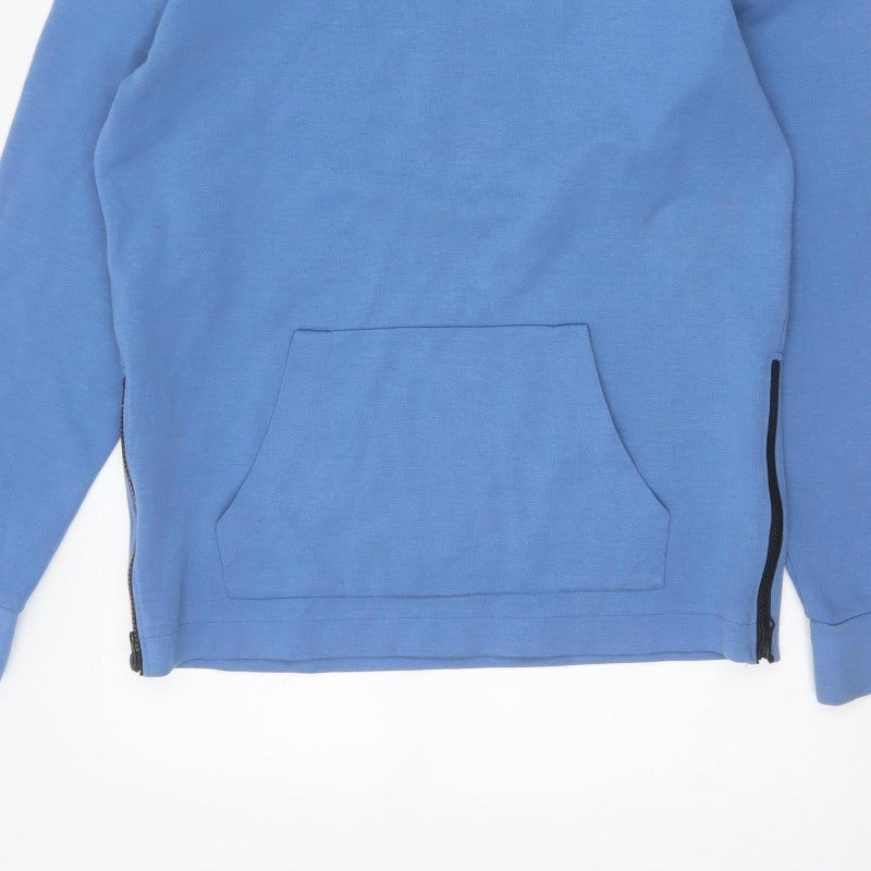 H&M Women’s Blue XS Pullover Hoodie Hooded Side Zip Cotton Blend