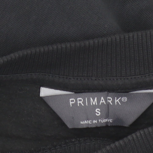 Primark Women Black S Sequin Star Cropped Pullover Sweatshirt