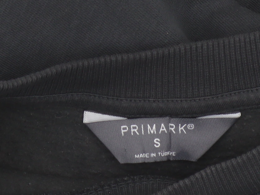 Primark Women Black S Sequin Star Cropped Pullover Sweatshirt
