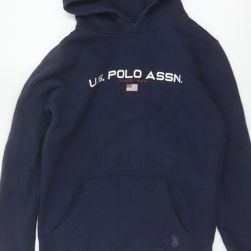 U.S. Polo Assn. Boys Blue 15-16 Years Pullover Hoodie Logo