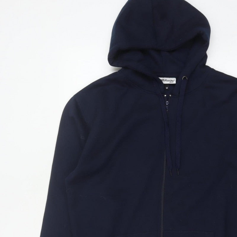 Altitude Mens Blue M Full Zip Hooded Polyester Hoodie Pockets