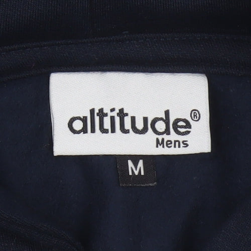 Altitude Mens Blue M Full Zip Hooded Polyester Hoodie Pockets