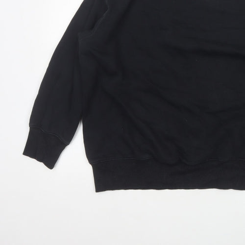 Nike Men Black L Pullover Crew Neck Logo Sweatshirt Cotton Blend