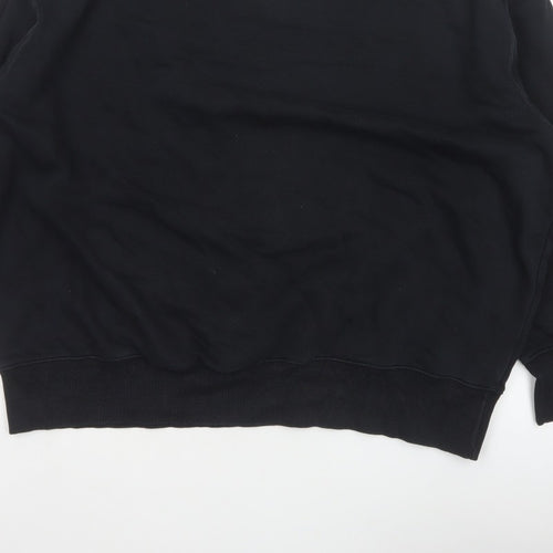 Nike Men Black L Pullover Crew Neck Logo Sweatshirt Cotton Blend