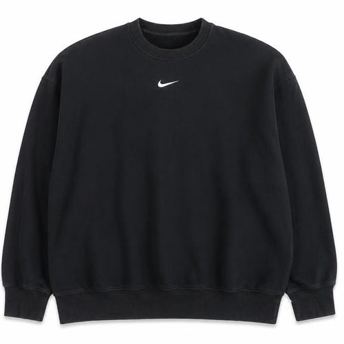 Nike Men Black L Pullover Crew Neck Logo Sweatshirt Cotton Blend