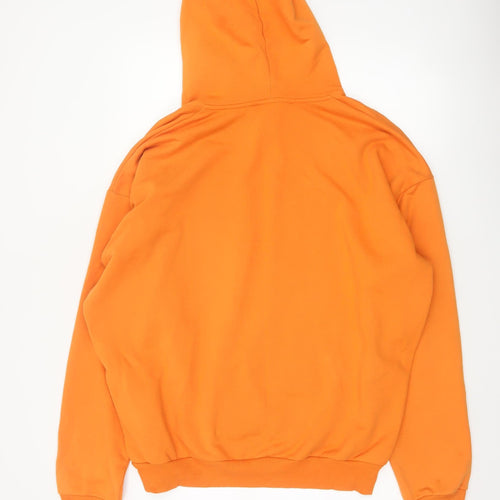 Diesel Men's Orange L Pullover Hoodie Logo Graphic Cotton