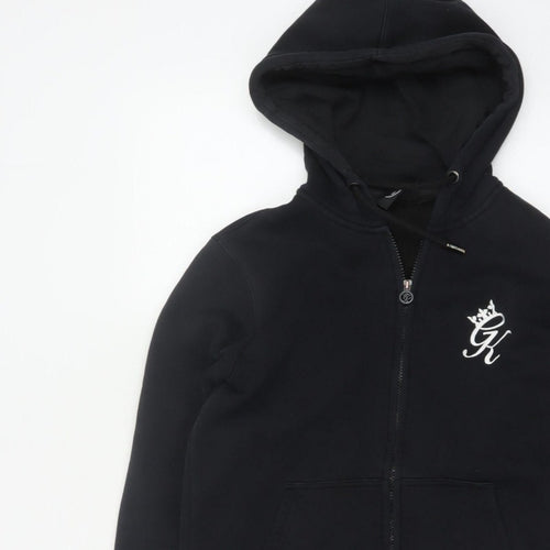 Gym King Women’s Black S Full Zip Hooded Logo Hoodie Cotton Blend