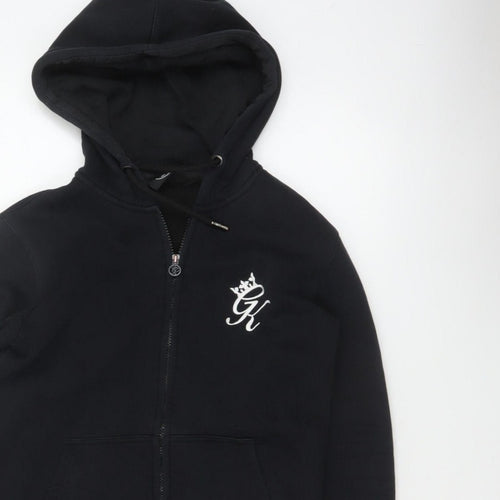 Gym King Women’s Black S Full Zip Hooded Logo Hoodie Cotton Blend