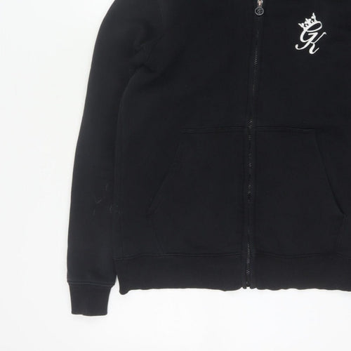 Gym King Women’s Black S Full Zip Hooded Logo Hoodie Cotton Blend