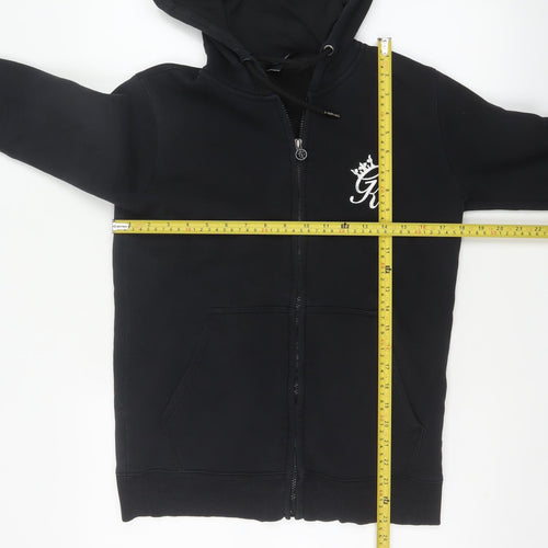 Gym King Women’s Black S Full Zip Hooded Logo Hoodie Cotton Blend