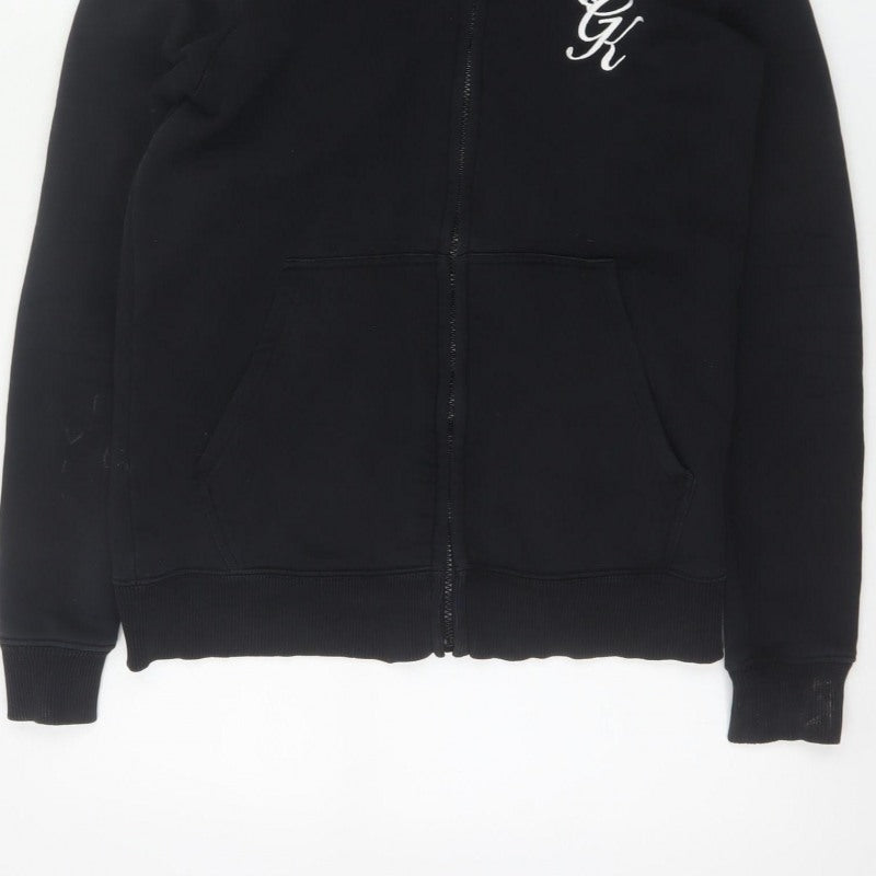 Gym King Women’s Black S Full Zip Hooded Logo Hoodie Cotton Blend
