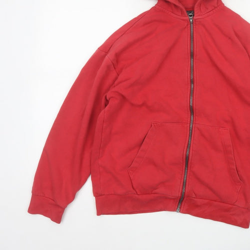 Next Boys Red 13 Years Full Zip Hooded Fleece Hoodie Pockets