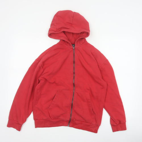 Next Boys Red 13 Years Full Zip Hooded Fleece Hoodie Pockets