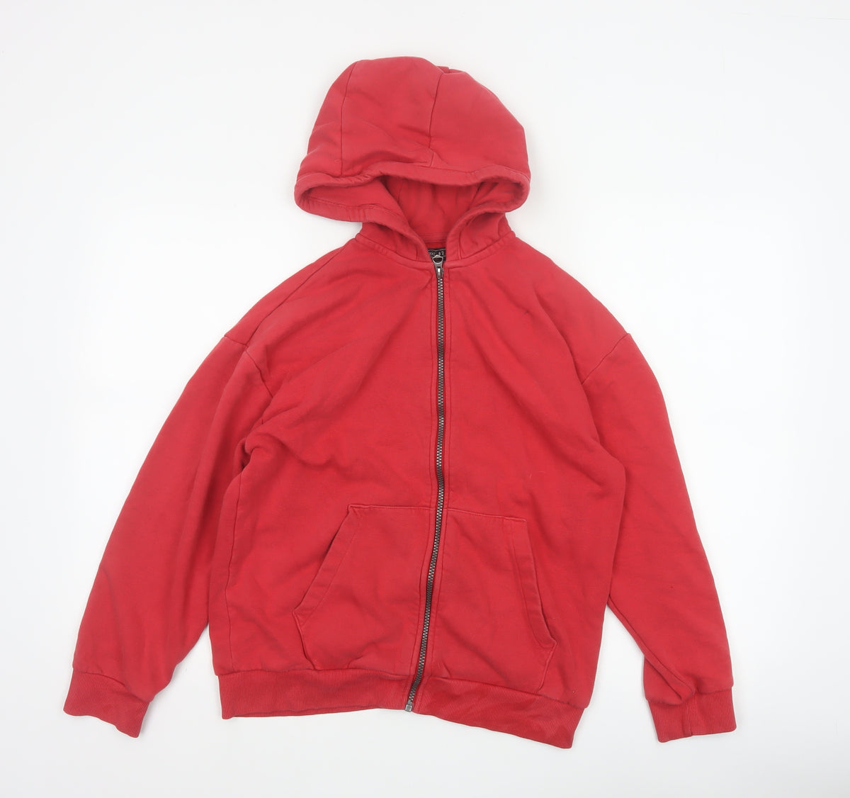 Next Boys Red 13 Years Full Zip Hooded Fleece Hoodie Pockets