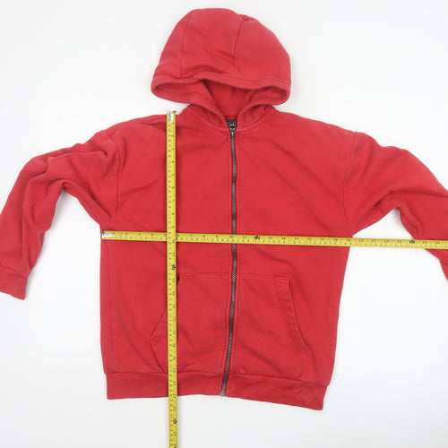 Next Boys Red 13 Years Full Zip Hooded Fleece Hoodie Pockets