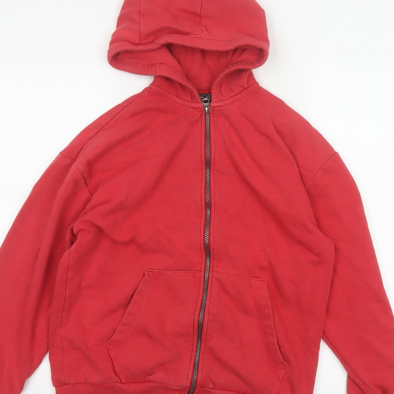 Next Boys Red 13 Years Full Zip Hooded Fleece Hoodie Pockets