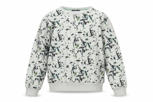 Front view of Next boys’ ivory graphic print fleece sweatshirt 13 years pullover
