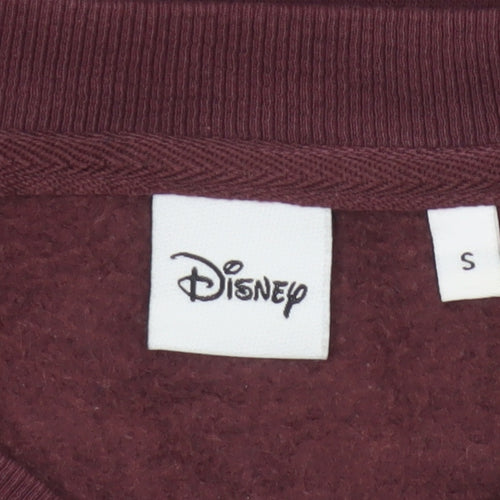 Disney Women’s Burgundy S Mickey Christmas Sequin Pullover Sweatshirt