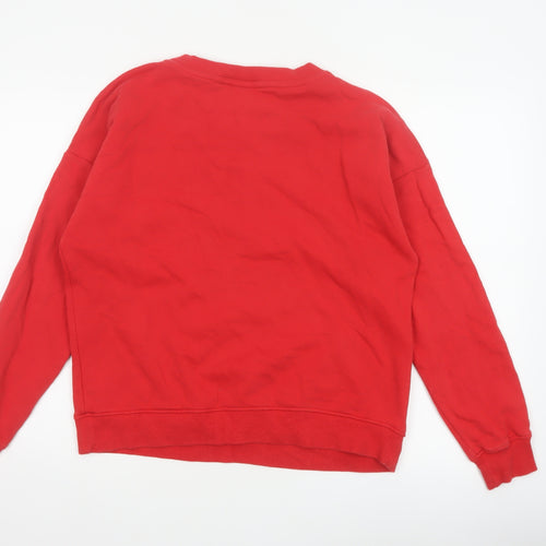 Next Women Red UK 12 Disney Mickey Let It Snow Christmas Sweatshirt