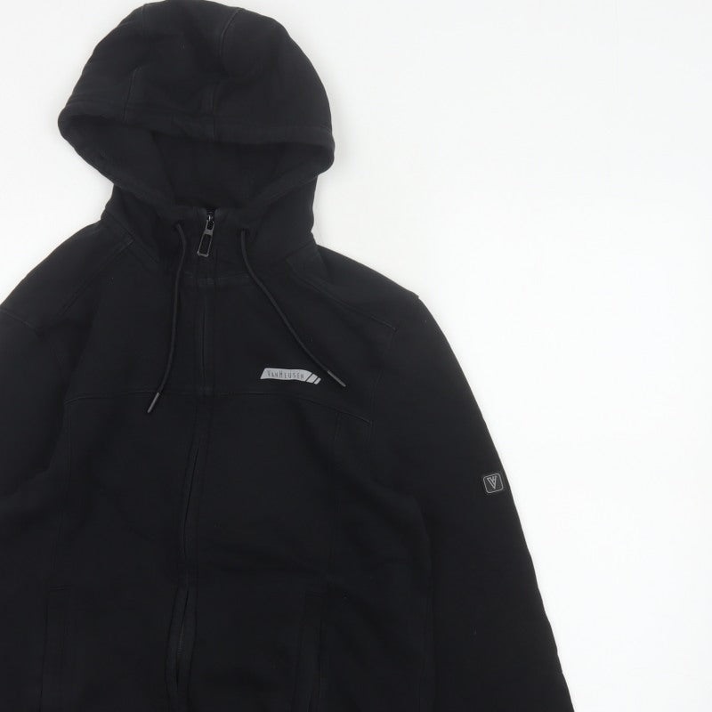 Van Heusen Men’s Black S Full Zip Hooded Cotton Rich Hoodie