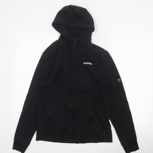 Van Heusen Men’s Black S Full Zip Hooded Cotton Rich Hoodie