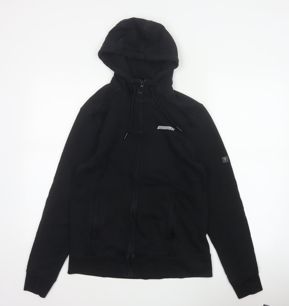 Van Heusen Men’s Black S Full Zip Hooded Cotton Rich Hoodie