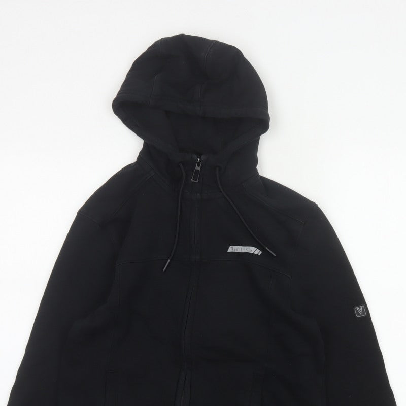 Van Heusen Men’s Black S Full Zip Hooded Cotton Rich Hoodie