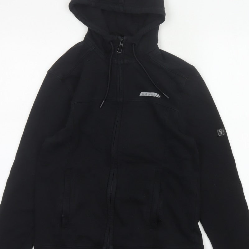 Van Heusen Men’s Black S Full Zip Hooded Cotton Rich Hoodie
