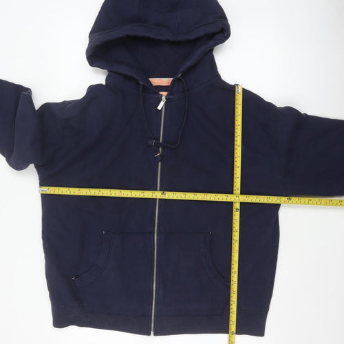 Fat Face Men’s Blue L Full Zip Hooded Fleece Hoodie Pockets