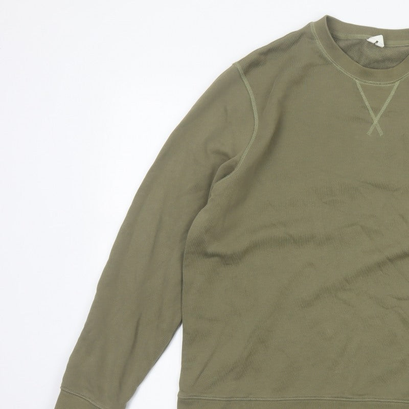 Arket Men’s Green M Crew Neck Pullover Cotton Sweatshirt