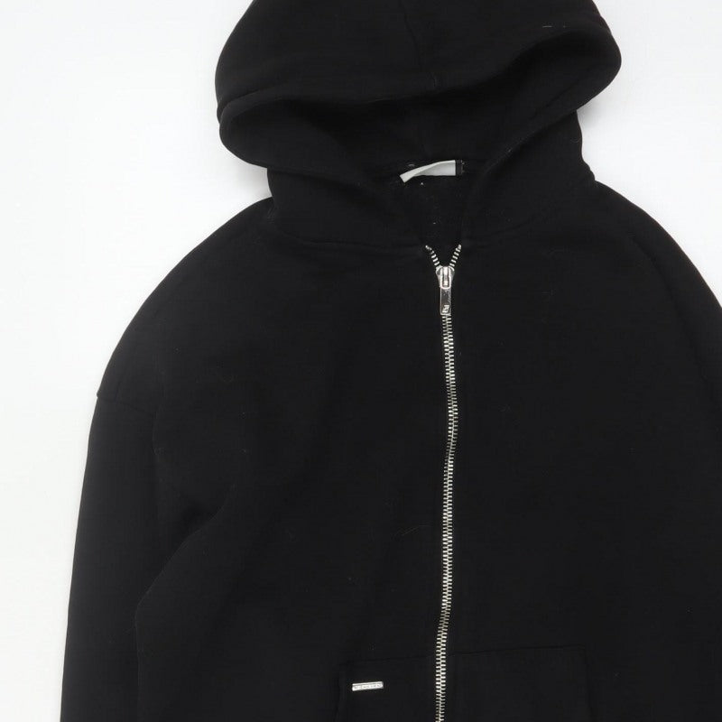 Sevenheavens Men’s Black M Full Zip Hooded Fleece Hoodie Logo Pockets