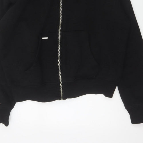 Sevenheavens Men’s Black M Full Zip Hooded Fleece Hoodie Logo Pockets