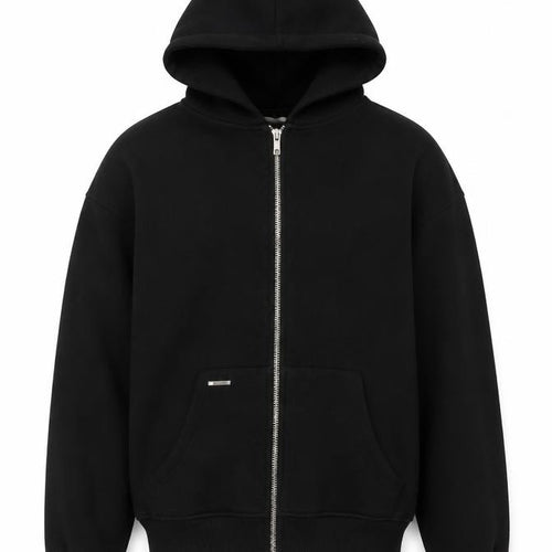 Sevenheavens Men’s Black M Full Zip Hooded Fleece Hoodie Logo Pockets