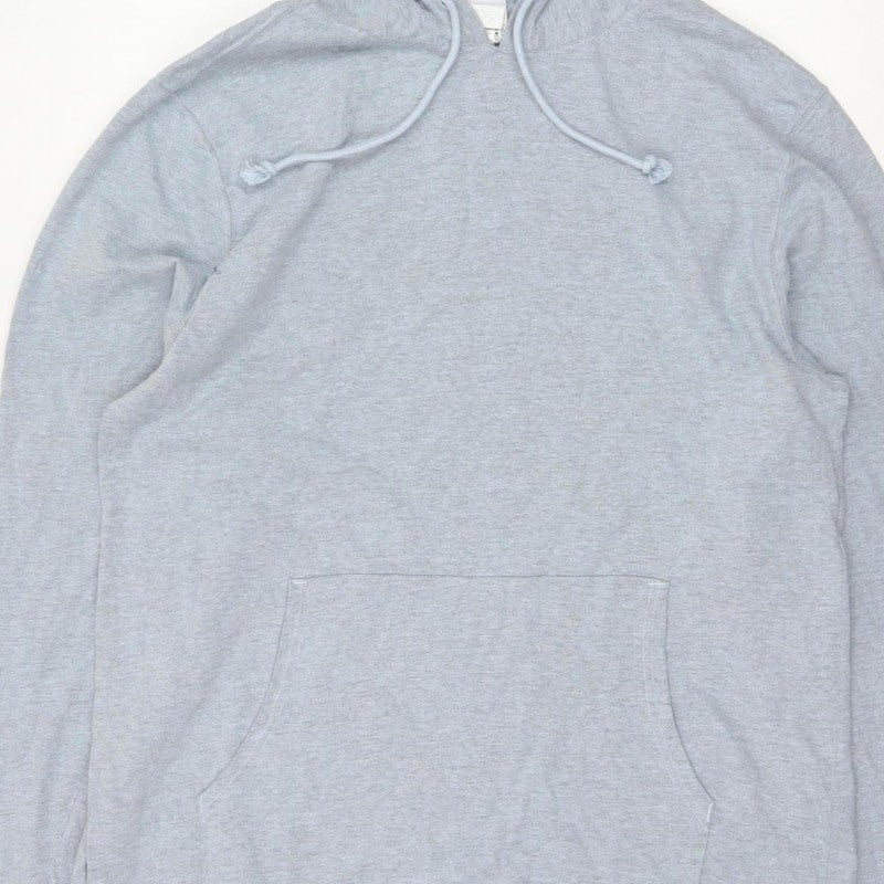 Champion Men’s Grey M Pullover Hoodie Logo Fleece Kangaroo Pocket