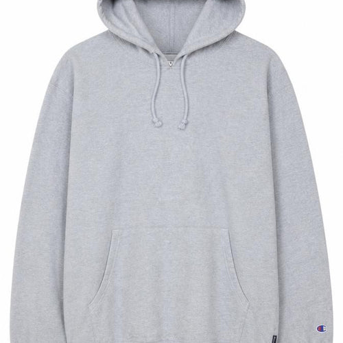 Champion Men’s Grey M Pullover Hoodie Logo Fleece Kangaroo Pocket