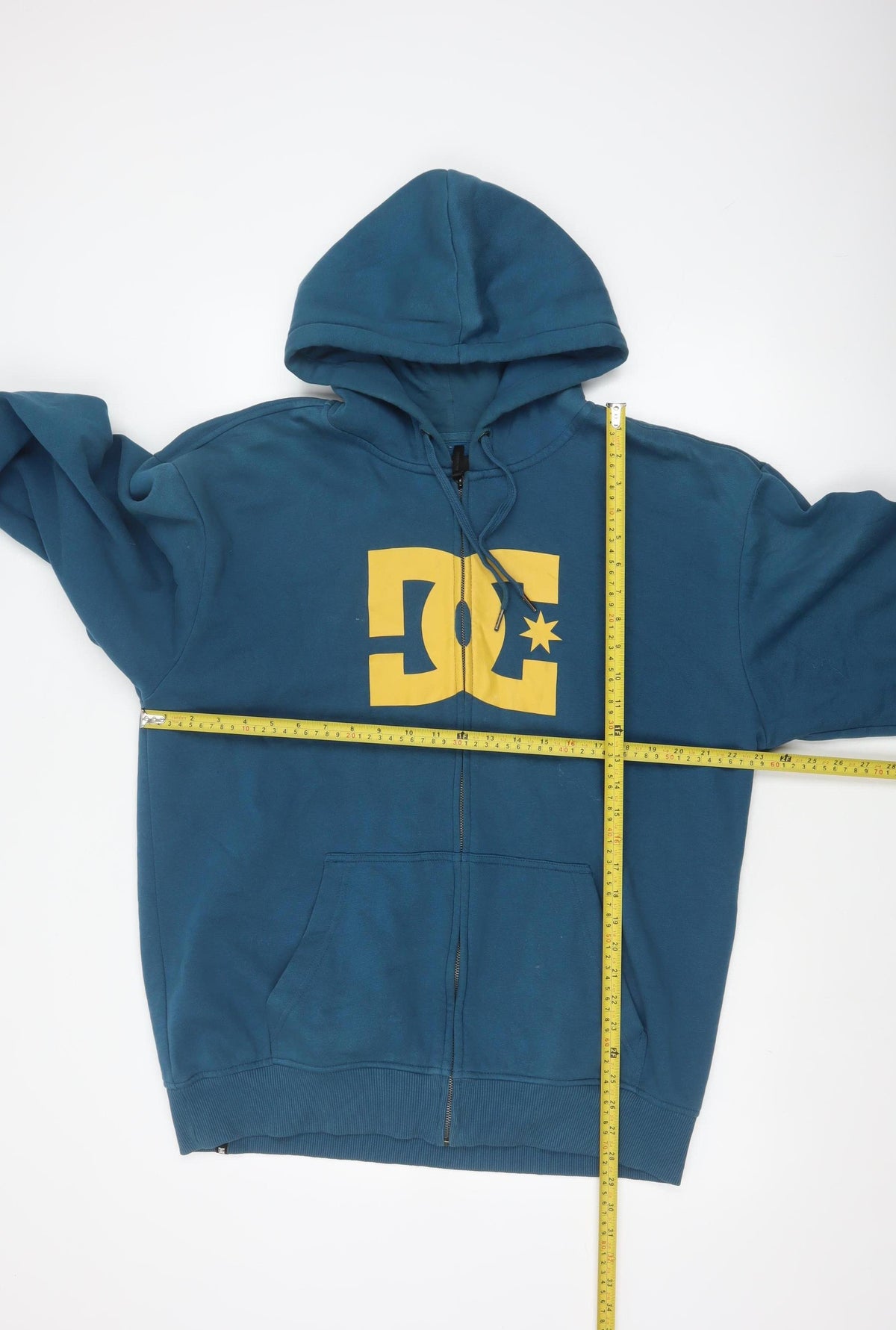 DC Shoes Men's Blue L Full Zip Logo Hoodie Cotton Blend Skateboarding