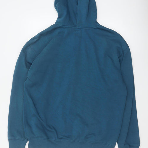DC Shoes Men's Blue L Full Zip Logo Hoodie Cotton Blend Skateboarding