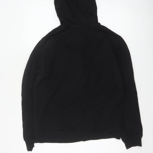 Flying Machine Men's Black L Full Zip Hooded Fleece Hoodie Pockets