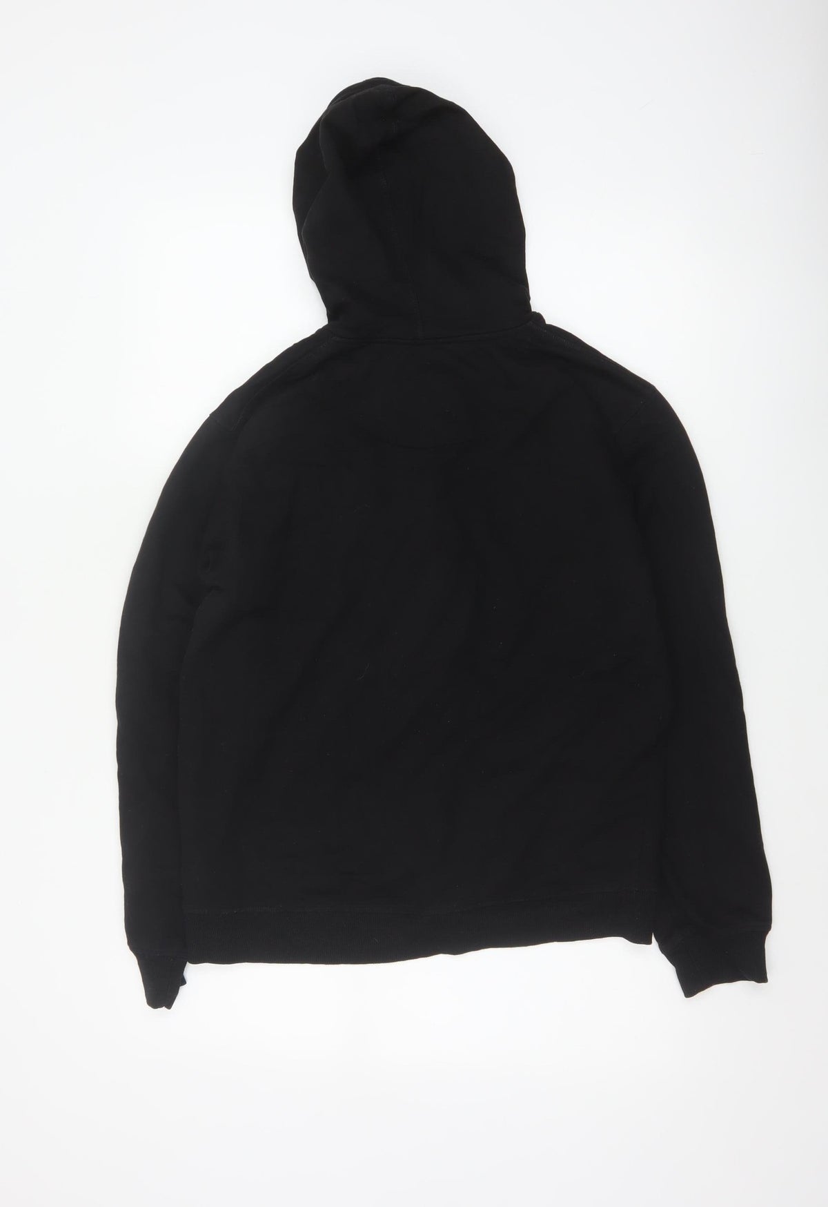 Flying Machine Men's Black L Full Zip Hooded Fleece Hoodie Pockets