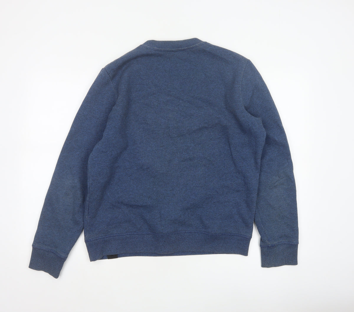 Brand and care label for Superdry Women’s Blue UK 10 Crew Neck Pullover Sweatshirt Logo