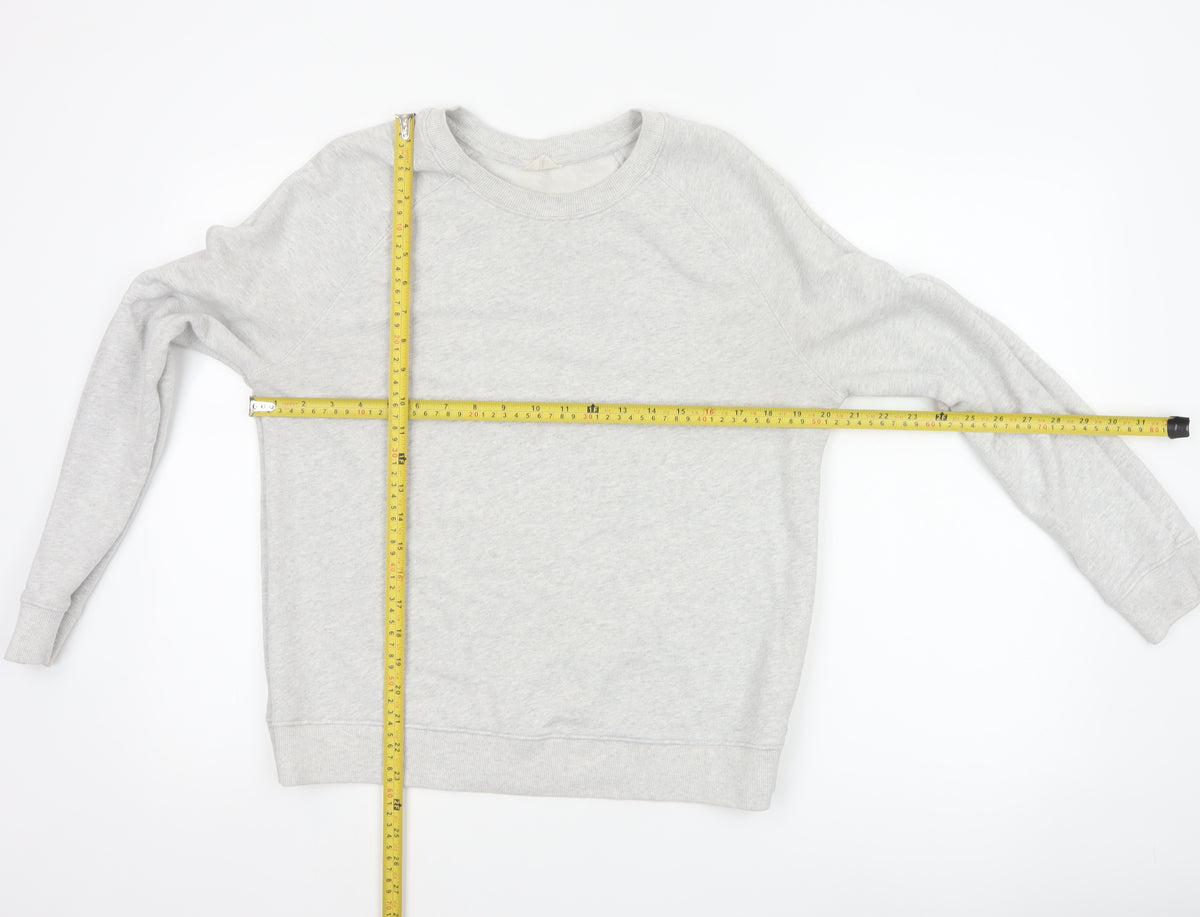 Hush Women’s Grey XS Cotton Pullover Crew Neck Raglan Sweatshirt