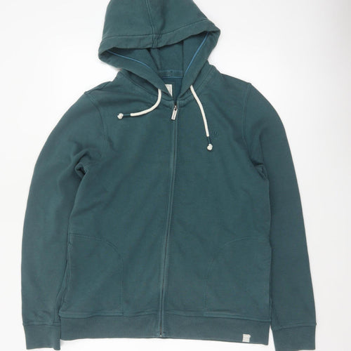 Fat Face Men's Green M Full Zip Hooded Logo Cotton Blend Hoodie