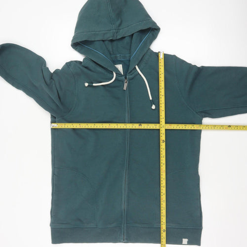 Fat Face Men's Green M Full Zip Hooded Logo Cotton Blend Hoodie