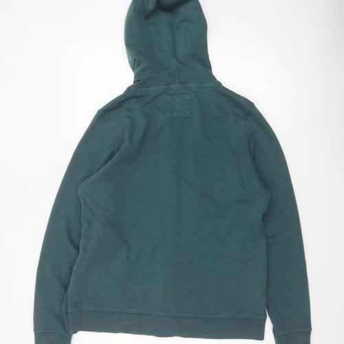 Fat Face Men's Green M Full Zip Hooded Logo Cotton Blend Hoodie