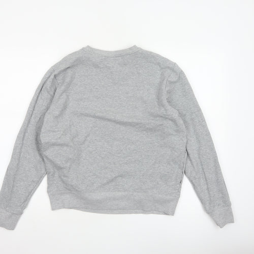 FILA Women’s Grey M Logo Crew Neck Pullover Sweatshirt Cotton