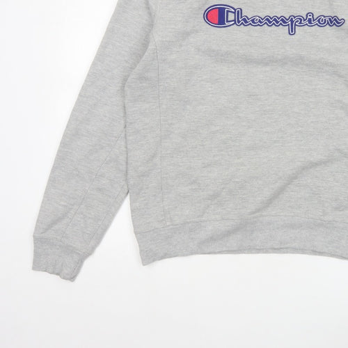 Champion Men’s Grey Large Embroidered Logo Crew Neck Sweatshirt