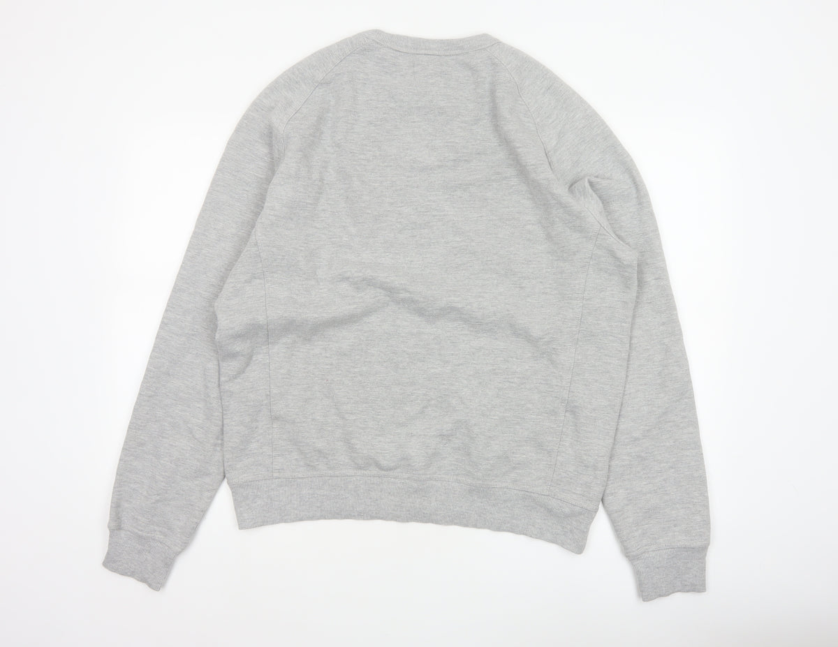 Champion Men’s Grey Large Embroidered Logo Crew Neck Sweatshirt