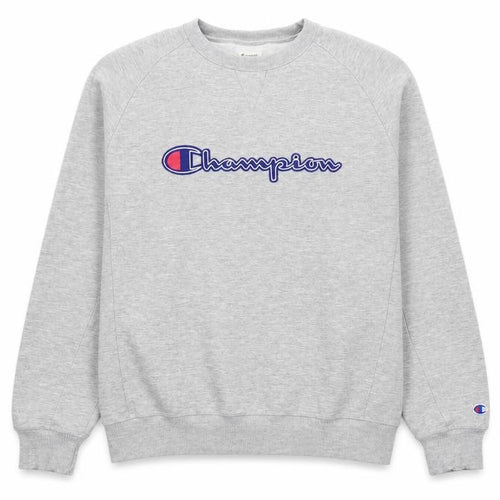 Champion Men’s Grey Large Embroidered Logo Crew Neck Sweatshirt