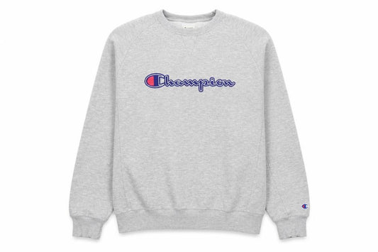 Champion Men’s Grey Large Embroidered Logo Crew Neck Sweatshirt